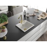 Mexen Milo fregadero de granito de 1 seno con grifo de cocina Duero, blanco - 6505-20-671600-50