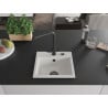 Mexen Milo 1-bowl granite kitchen sink with Duero kitchen tap, white - 6505-20-671600-70
