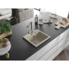 Mexen Milo 1-bowl granite sink with Duero kitchen tap, beige - 6505-69-671600-00