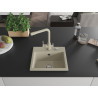 Mexen Milo évier en granit à 1 bac avec robinet de cuisine Duero, beige - 6505-69-671600-69