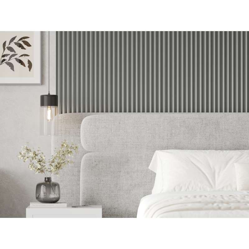 Mexen Strio 01 lamele ścienne ryflowane 280 x 14,5 cm (2szt), metal silver - S120-280-01-356