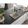 Mexen Milo fregadero de granito de 1 cámara con grifo de cocina Duero, beige - 6505-69-671600-50