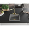 Mexen Milo fregadero de granito de 1 cubeta con grifo de cocina Duero, gris - 6505-71-671600-50