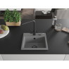 Mexen Milo fregadero de granito de 1 cámara con grifo de cocina Duero, gris - 6505-71-671600-70-B