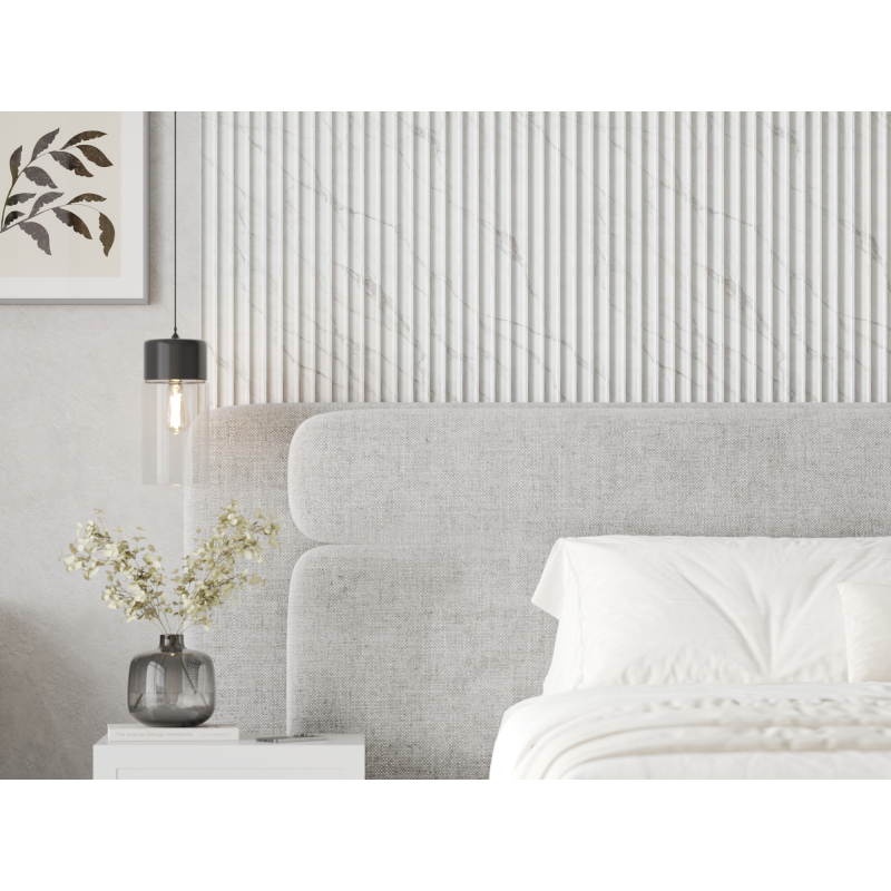 Mexen Strio 01 lamele ścienne ryflowane 280 x 14,5 cm (2szt), carrara white - S120-280-01-390