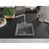 Mexen Milo fregadero de granito de 1 seno con grifo de cocina Duero, gris - 6505-71-671600-71