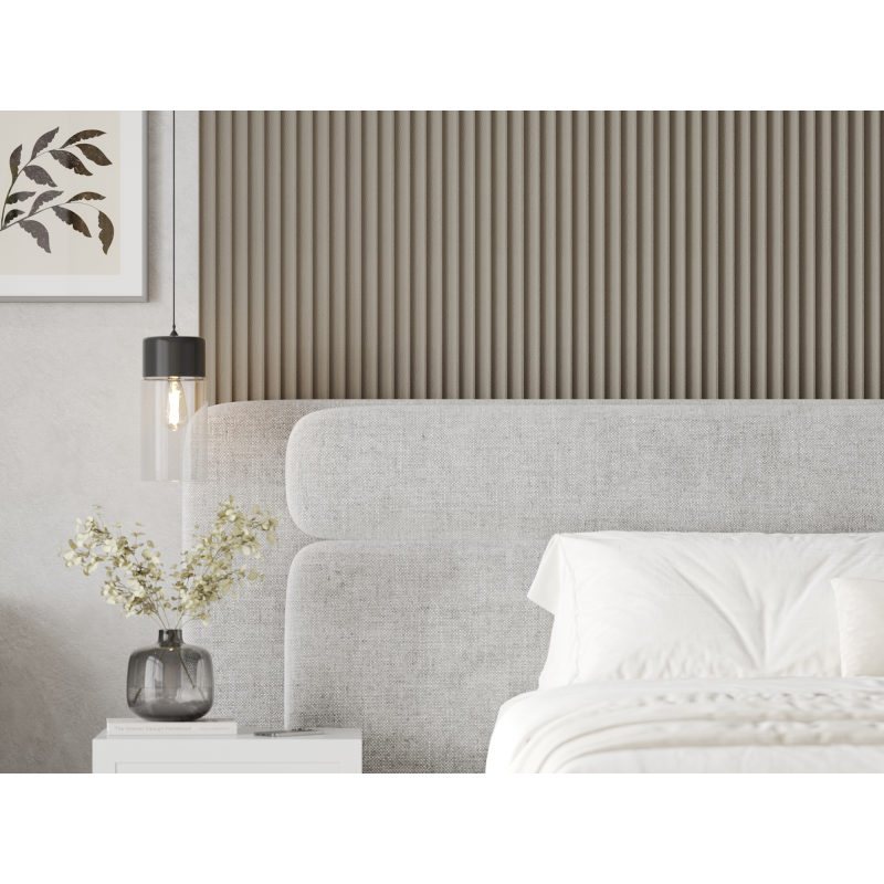 Mexen Strio 01 lamele ścienne ryflowane 280 x 14,5 cm (2szt), latte leather - S120-280-01-365