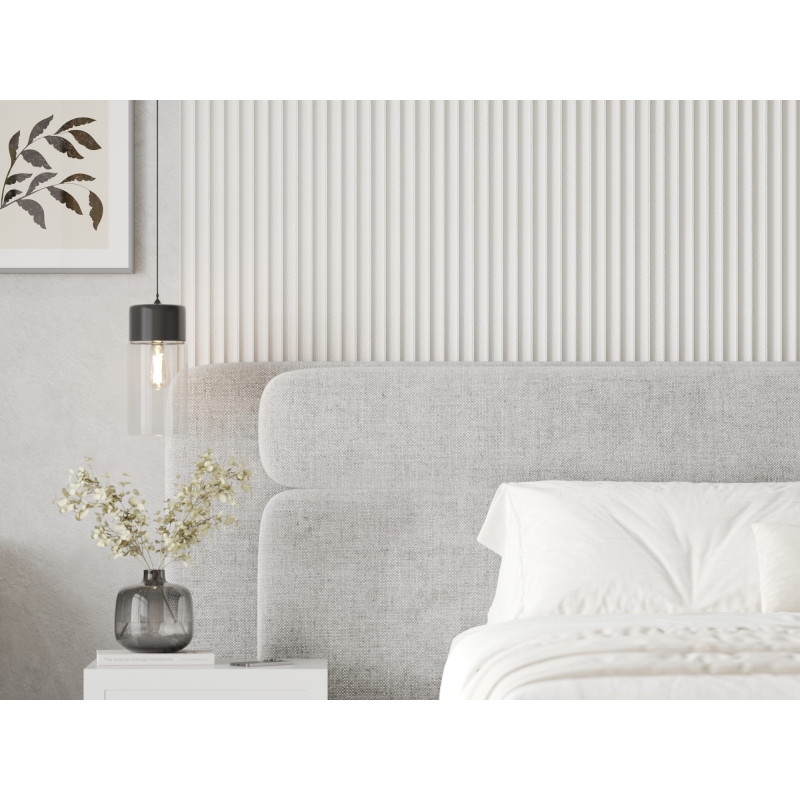 Mexen Strio 01 lamele ścienne ryflowane 280 x 14,5 cm (2szt), white leather - S120-280-01-366