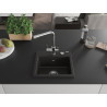 Mexen Milo granit gootsteen 1-komors met keukenkraan Duero, zwart/goud metallic - 6505-75-671600-00