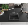 Mexen Milo fregadero de granito de 1 cubeta con grifo de cocina Duero, negro salpicado - 6505-76-671600-00