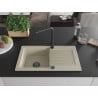 Mexen Pablo 1-bowl Granite Sink with Drainer and Duero Kitchen Faucet, Beige - 6510-69-671600-70
