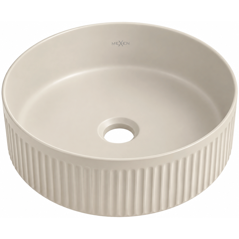 Mexen Grovo umywalka nablatowa ryflowana 35 x 35 cm, kaszmir mat - 22303532