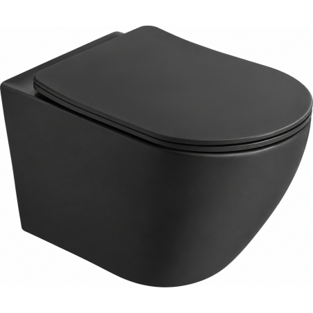 Mexen Lena 2.0 miska wc Rimless z deską wolnoopadającą slim, duroplast, czarna mat - 3022L4085
