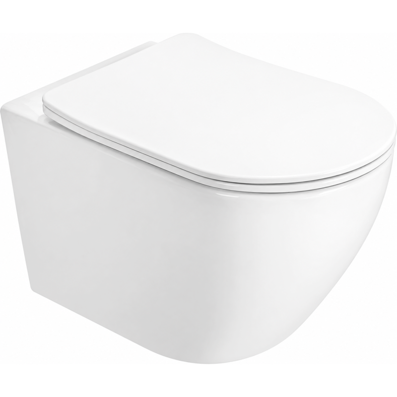 Mexen Lena 2.0 Rimless Tornado toilet bowl with soft-close slim seat, duroplast, glossy white - 3022L4000T