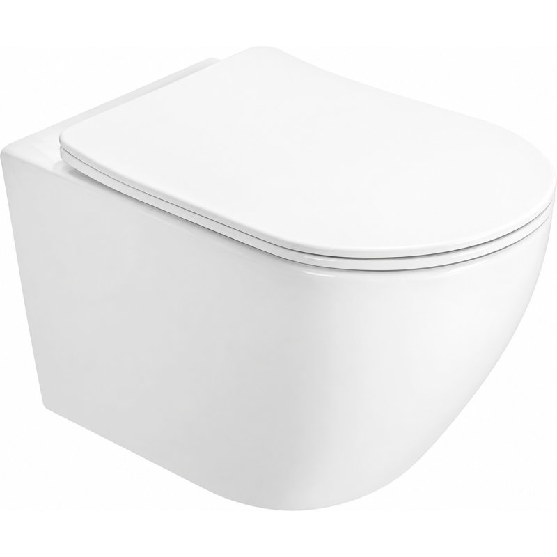 Mexen Lena 2.0 taza de inodoro Rimless Tornado con tapa de cierre suave slim, duroplast, blanco brillo - 3022L4000T