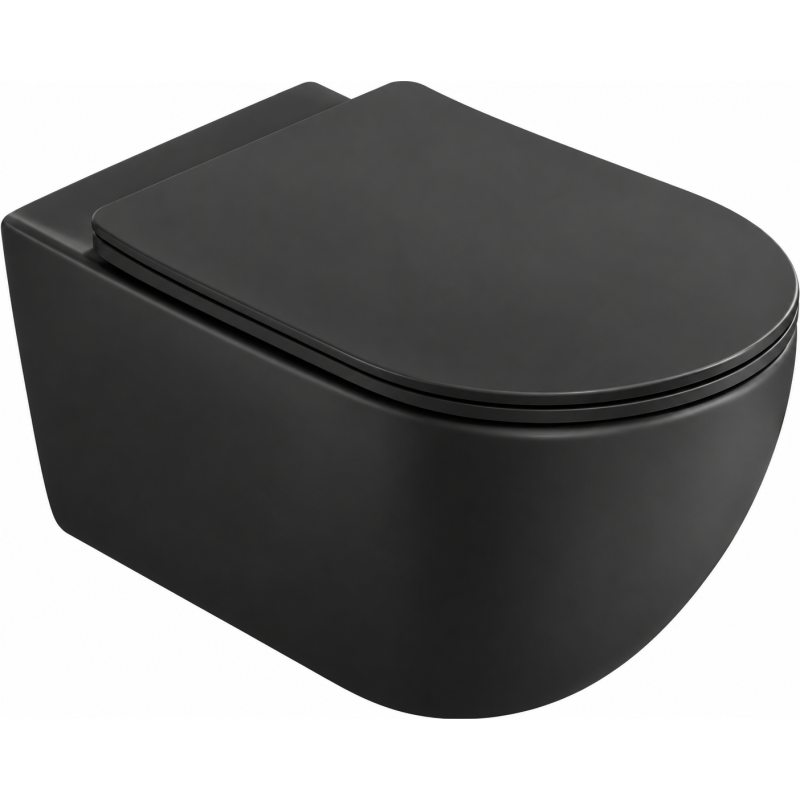Mexen Carmen 2.0  miska wc Rimless Tornado z deską wolnoopadającą slim, duroplast, czarna mat - 3088L4085T