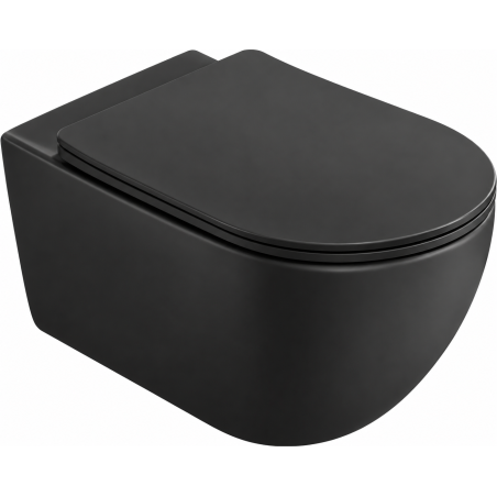 Mexen Carmen 2.0  miska wc Rimless Tornado z deską wolnoopadającą slim, duroplast, czarna mat - 3088L4085T