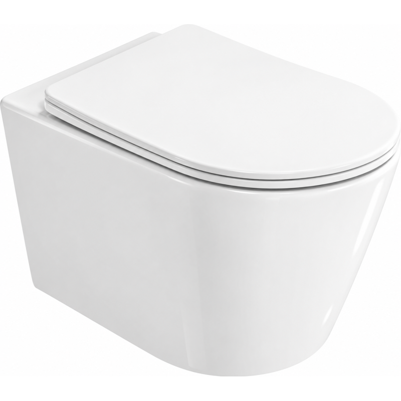Mexen Rico 2.0 WC-skål Rimless Tornado med slim, mjukstängande sits, duroplast, vit glans - 3072L4000T