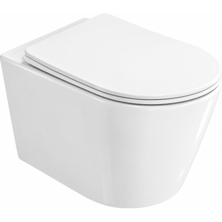 Mexen Rico 2.0 WC-skål Rimless Tornado med slim, mjukstängande sits, duroplast, vit glans - 3072L4000T