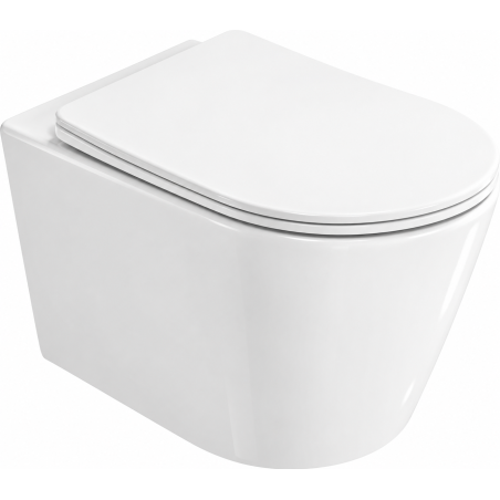 Mexen Rico 2.0 WC školjka Rimless Tornado s slim desko, duroplast, belo sijaj - 3072L4000T