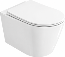 Mexen Rico 2.0 Rimless Tornado WC Bowl with Soft-Close Slim Seat, Duroplast, White Gloss - 3072L4000T