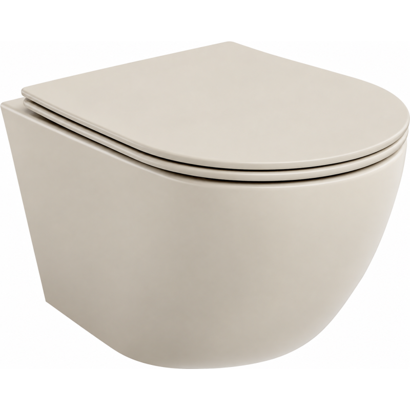Mexen Lena miska wc Rimless Tornado z deską wolnoopadającą slim, duroplast, kaszmir mat - 30224032T
