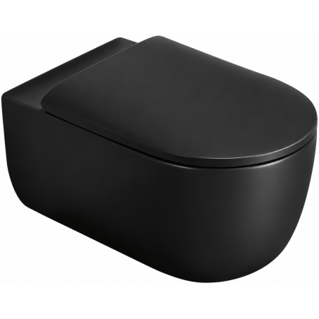 Mexen Carmen 2.0  miska wc Rimless Tornado z deską wolnoopadającą slim, duroplast, czarna mat - 3088L4185T