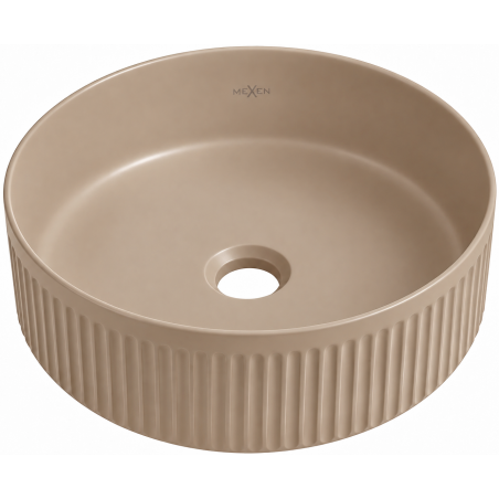Mexen Grovo umywalka nablatowa ryflowana 35 x 35 cm, cappuccino mat - 22303564