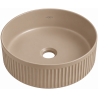 Mexen Grovo umywalka nablatowa ryflowana 35 x 35 cm, cappuccino mat - 22303564
