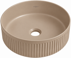 Mexen Grovo umywalka nablatowa ryflowana 35 x 35 cm, cappuccino mat - 22303564