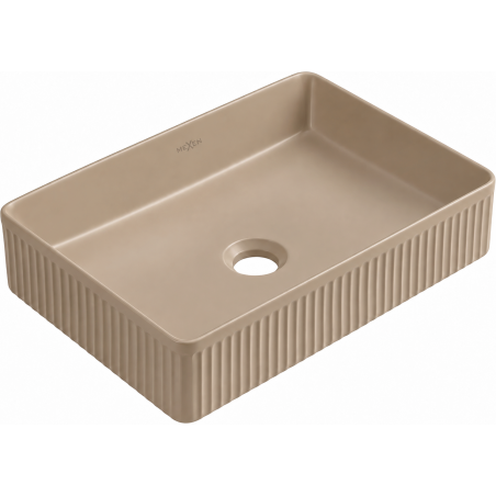 Mexen Grovo umywalka nablatowa ryflowana 50 x 34 cm, cappuccino mat - 22305064