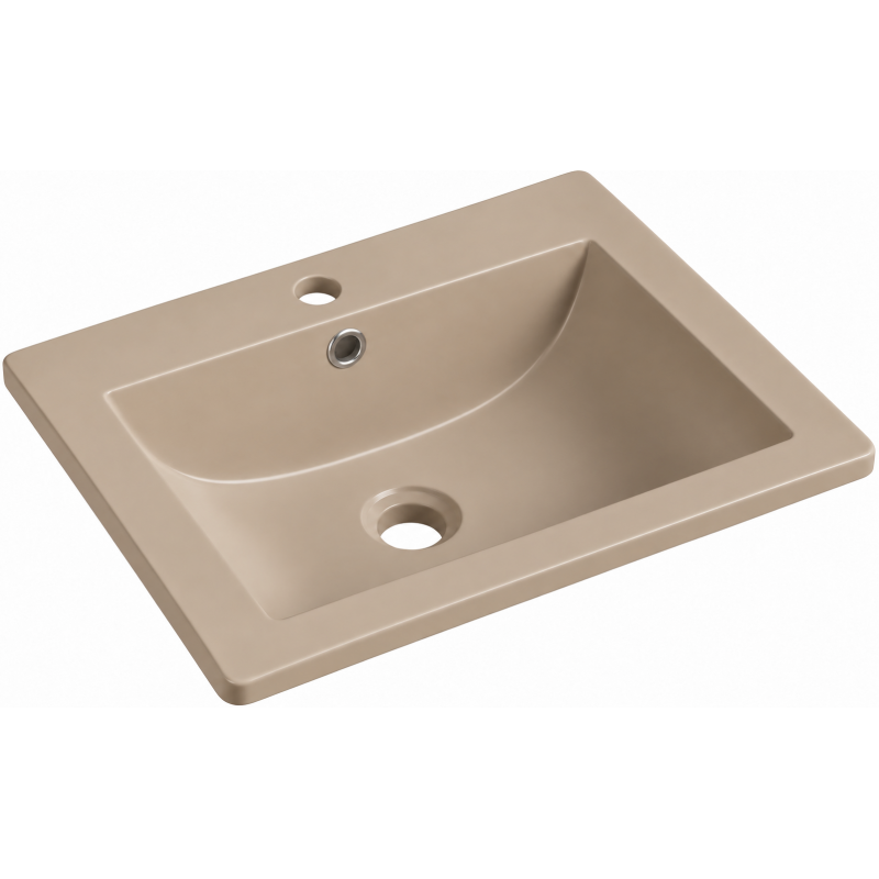 Mexen Lora umywalka wpuszczana w blat 53 x 46 cm, cappuccino mat - 25365364