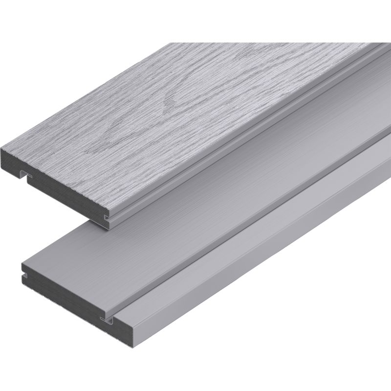 Mexen Terrio Premium 3D deska schodowa kompozytowa 300 x 13,8 x 2,3 cm, smoke white - C2006-300-14
