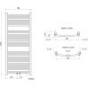 Mexen Ares radiateur de salle de bains 1200 x 500 mm, 420 W, doré - W102-1200-500-00-50
