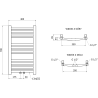 Mexen Ares Radiateur de salle de bains 700 x 400 mm, 189 W, doré - W102-0700-400-00-50