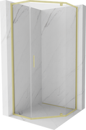 Mexen Exo-R kabina prysznicowa pięciokątna uchylna 100 x 100 cm, transparent, złota szczotkowana - 812-100-100-55-00