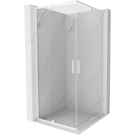 Mexen Exo-R Duo kabina prysznicowa kwadratowa uchylna 70 x 70 cm, transparent, biała - 8110-070-070-20-00