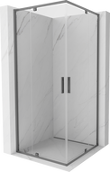 Mexen Exo-R Duo kabina prysznicowa kwadratowa uchylna 90 x 90 cm, transparent, gun metal - 8110-090-090-95-00