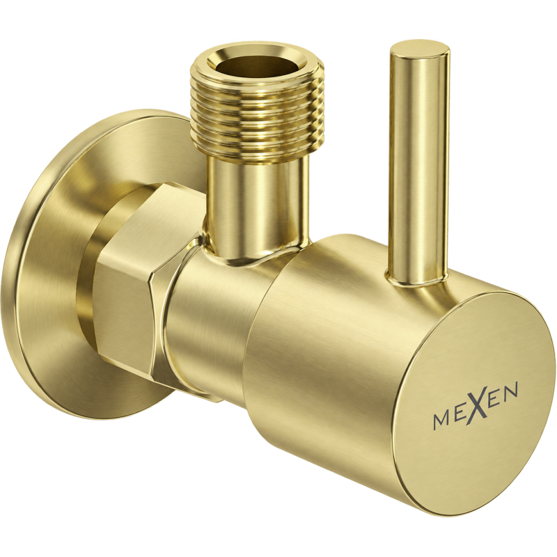 Mexen R1 zawór kątowy do baterii 1/2"x3/8", złoty szczotkowany - 79970-55