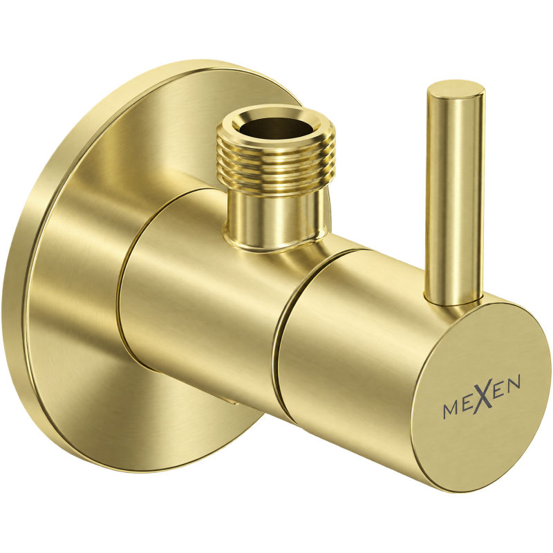 Mexen R2 zawór kątowy do baterii 1/2"x3/8", złoty szczotkowany - 79972-55