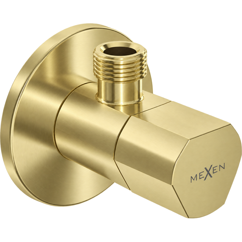 Mexen T zawór kątowy do baterii 1/2"x3/8", złoty szczotkowany - 79973-55