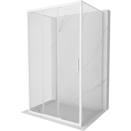 Mexen Exo-3S 3S kabina prysznicowa 3-ścienna rozsuwana 85 x 80 cm, transparent, biała - 8153-085-080-20-00-3S