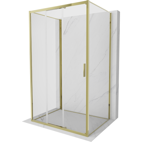 Mexen Exo-3S 3S kabina prysznicowa 3-ścienna rozsuwana 80 x 70 cm, transparent, złota - 8153-080-070-50-00-3S