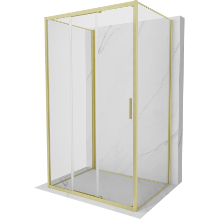 Mexen Exo-3S 3S kabina prysznicowa 3-ścienna rozsuwana 85 x 70 cm, transparent, złota szczotkowana - 8153-085-070-55-00-3S
