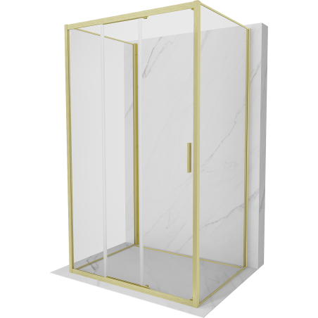 Mexen Exo-3S 3S kabina prysznicowa 3-ścienna rozsuwana 85 x 75 cm, transparent, złota szczotkowana - 8153-085-075-55-00-3S