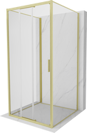 Mexen Exo-3S 3S kabina prysznicowa 3-ścienna rozsuwana 80 x 80 cm, transparent, złota szczotkowana - 8153-080-080-55-00-3S