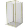 Mexen Exo-3S 3S kabina prysznicowa 3-ścienna rozsuwana 90 x 90 cm, transparent, złota szczotkowana - 8153-090-090-55-00-3S