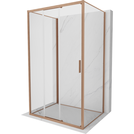 Mexen Exo-3S 3S kabina prysznicowa 3-ścienna rozsuwana 100 x 95 cm, transparent, miedź szczotkowana - 8153-100-095-65-00-3S