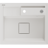 Mexen Agier zlewozmywak granitowy 1-komorowy z deską 600 x 520 mm, biały, syfon chrom - 6524601000-20