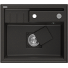 Mexen Agier zlewozmywak granitowy 1-komorowy z deską 600 x 520 mm, czarny/złoty metalik, syfon chrom - 6524601000-75